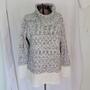 Karl Lagerfeld Sweater, Large, Gray/White